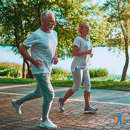 Elderly couple jogging - learn about osteoarthritis causes