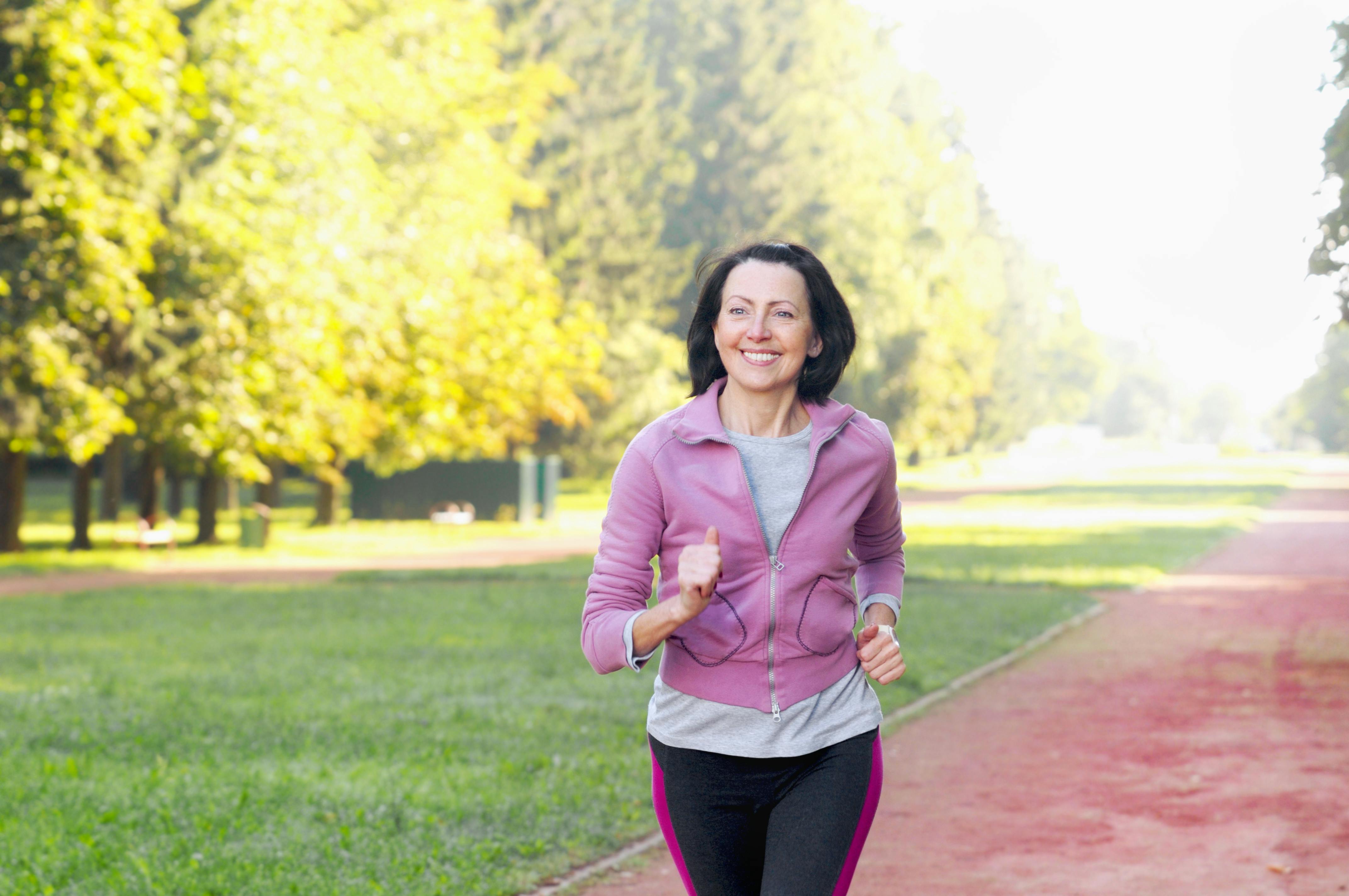 Woman going for a run in the park