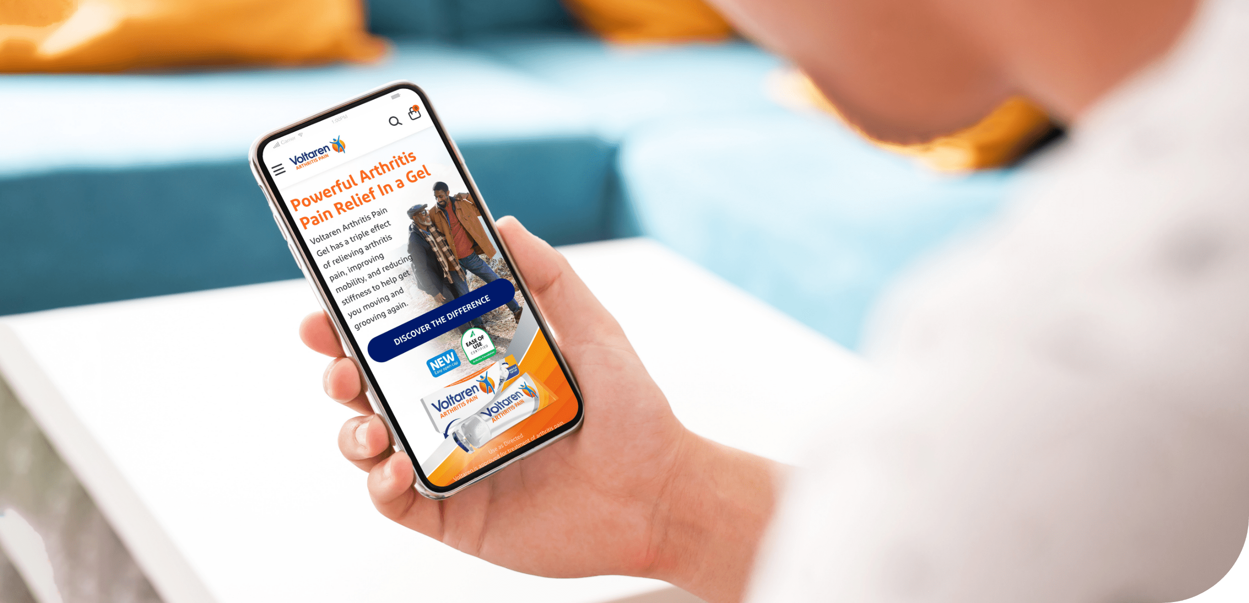 Voltaren Mobile Arthritis-Friendly Website