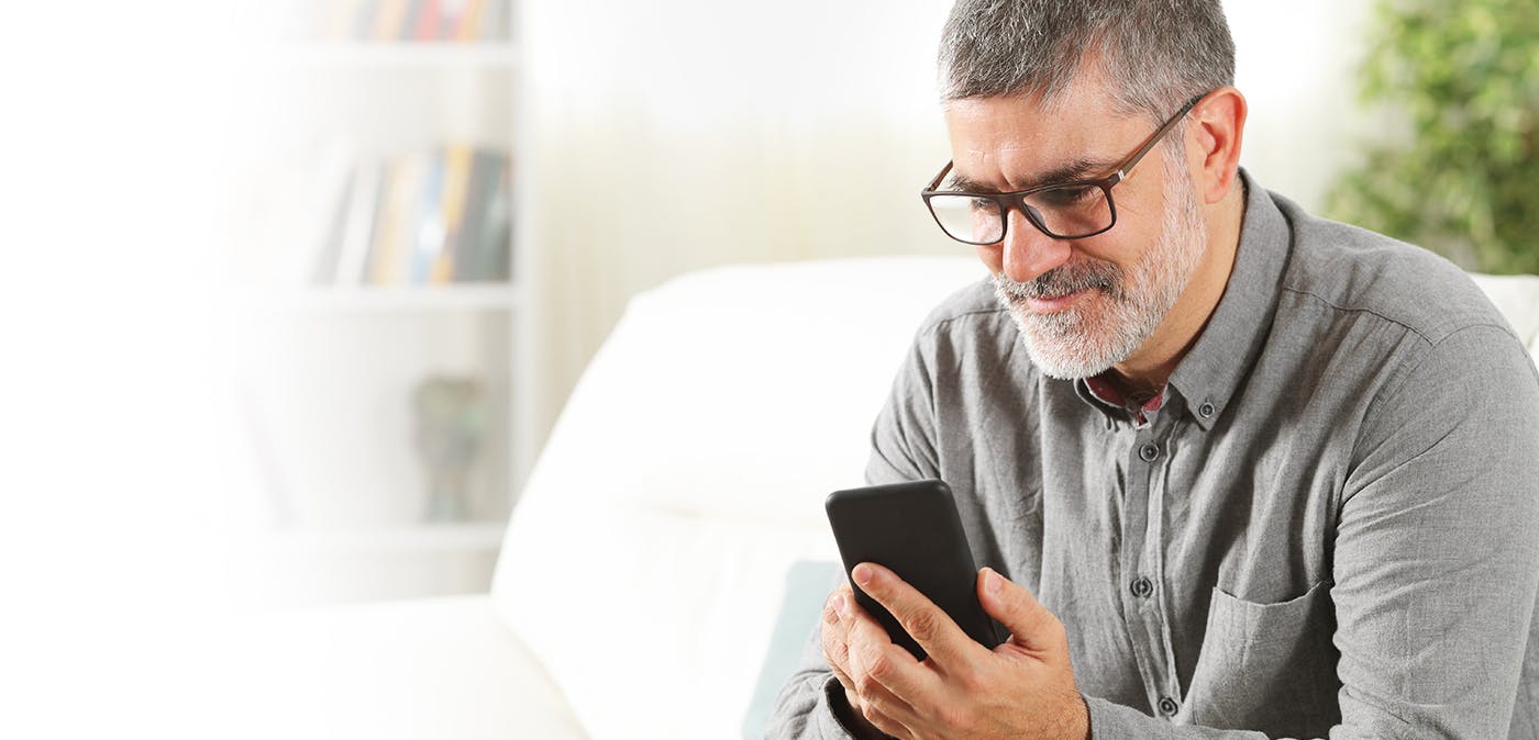 Man looking at phone