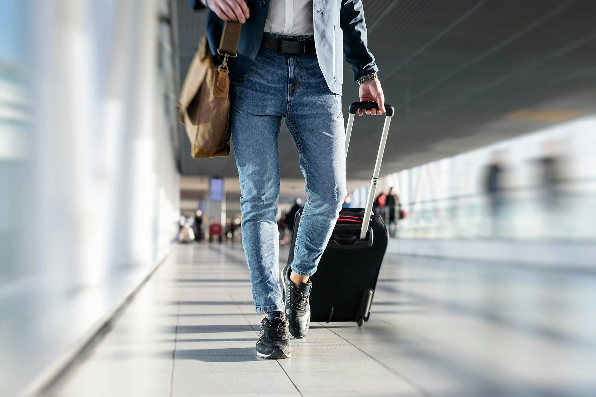Man walking in airport