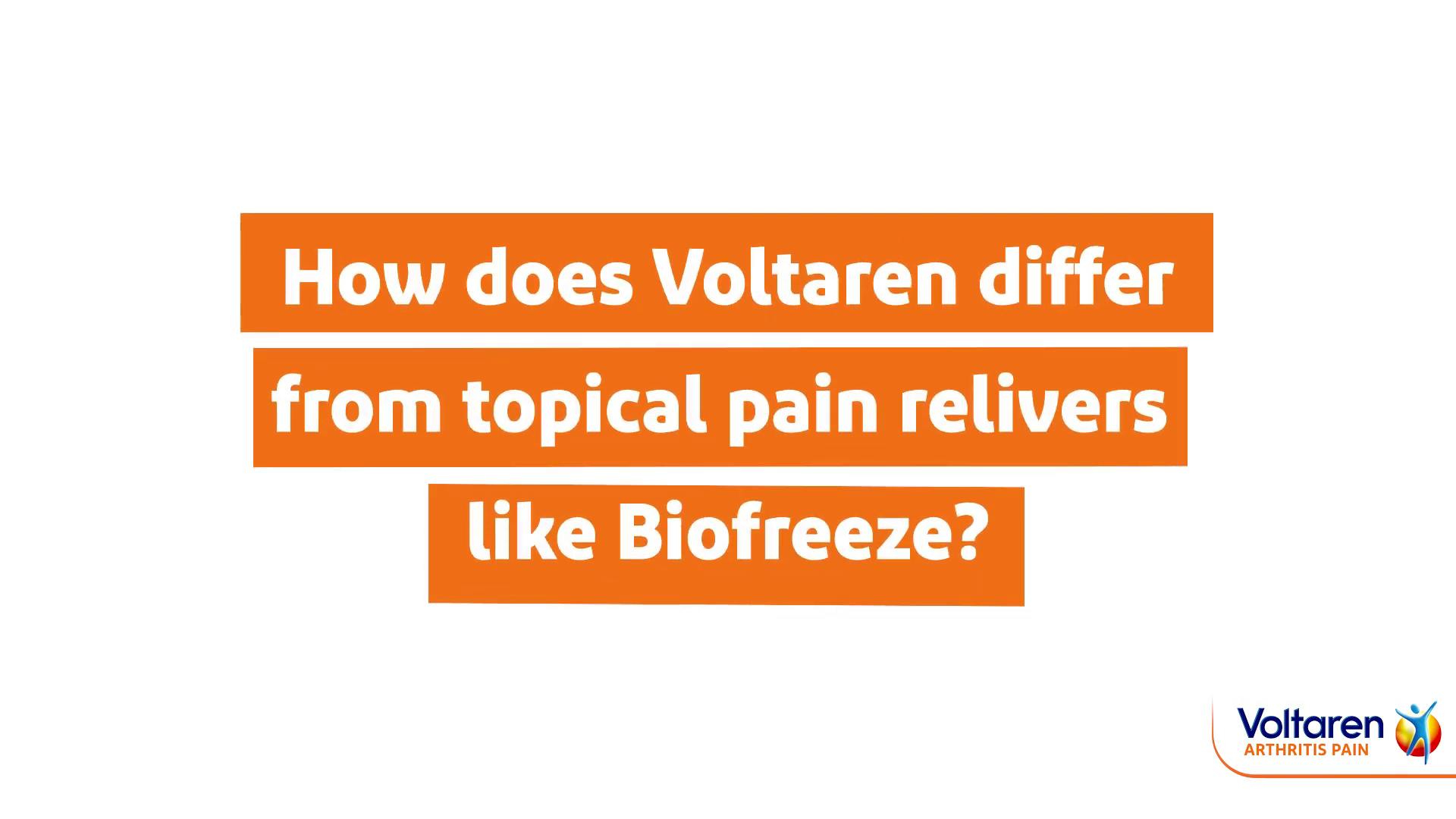 How does Voltaren Arthritis Pain Gel differ from topical pain relievers like Biofreeze? 