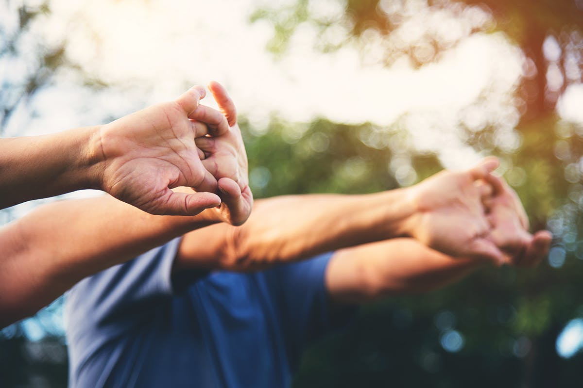 Wrists being stretched