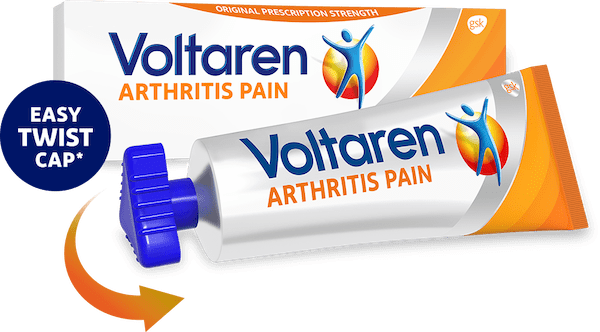 Voltaren Arthritis Pain Relieving Gel Package with Easy Twist Cap