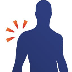 Diagram of man with shoulder pain