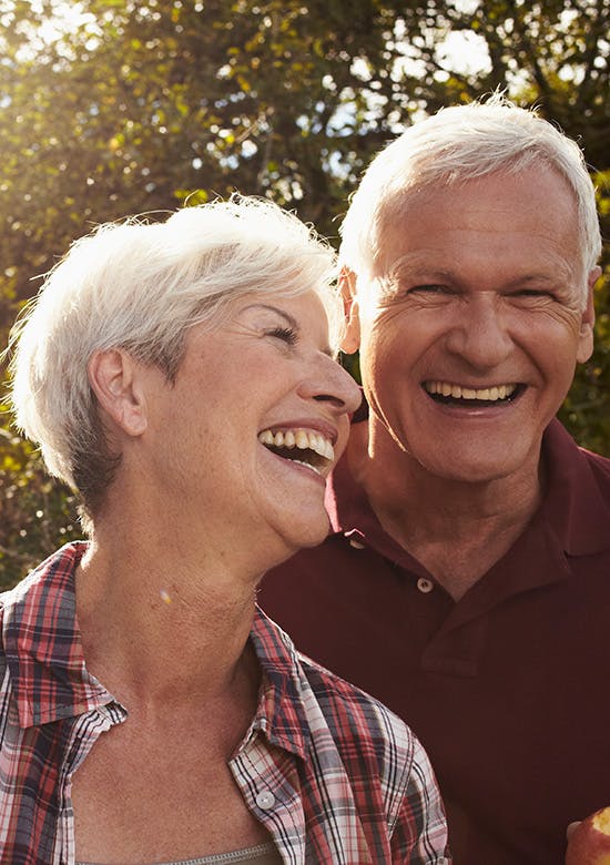 Types of relief Older couple smiling and laughing