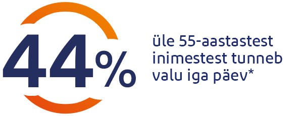 44% üle 55-aastastest inimestest tunneb valu iga päev
44% üle 55-aastastest inimestest tunneb valu iga päev