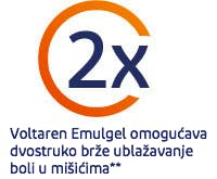 Voltaren Emulgel 2 puta brže ublažava bolove u mišićima
Voltaren Emulgel 2 puta brže ublažava bolove u mišićima