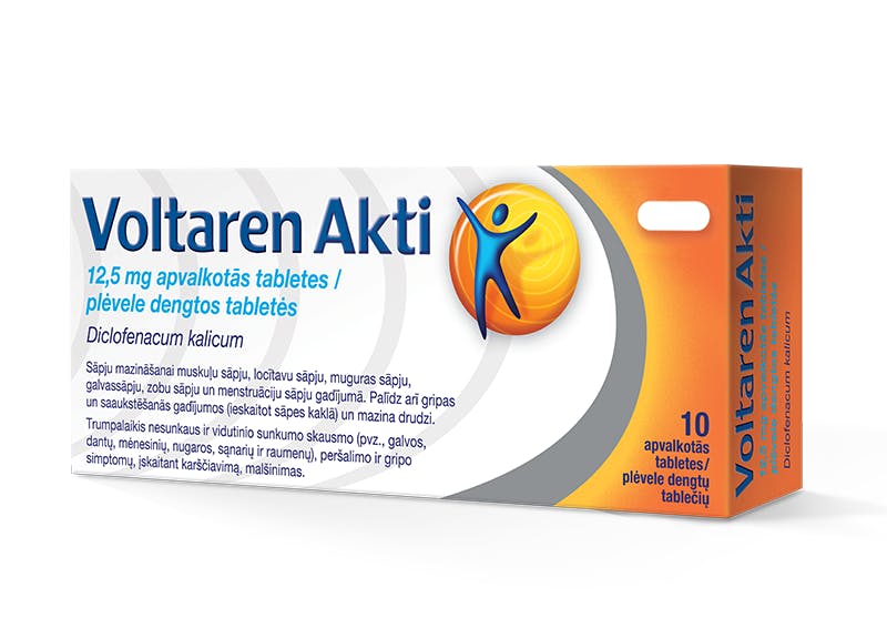Produktas - Voltaren Akti 12,5 mg plėvele dengtos tabletės