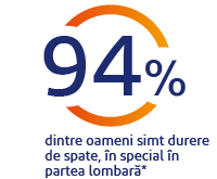 94% resimt durerea in partea de jos a spatelui