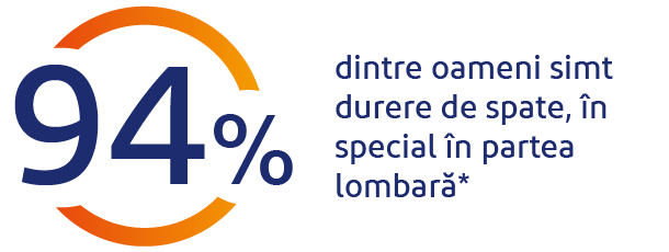 94% resimt durerea in partea de jos a spatelui