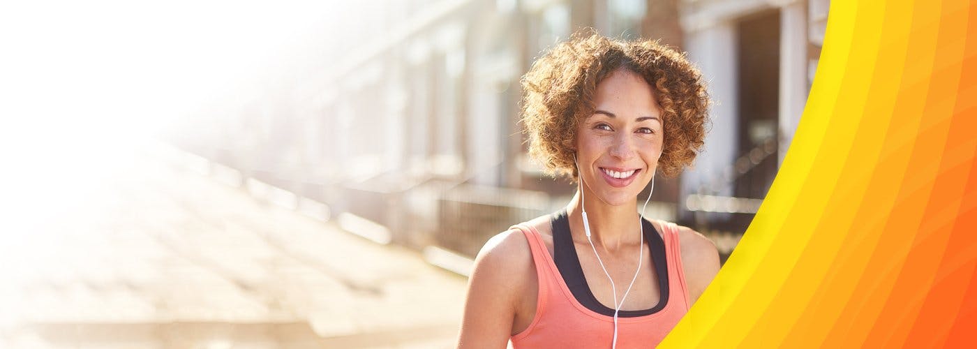 Woman wearing exercise clothes