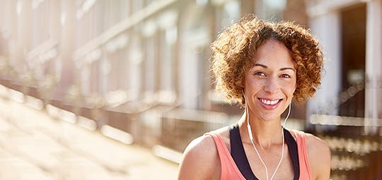 Woman wearing exercise clothes
