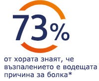 73% от хората знаят, че възпалението е водещата причина за болка 73% от хората знаят, че възпалението е водещата причина за болка