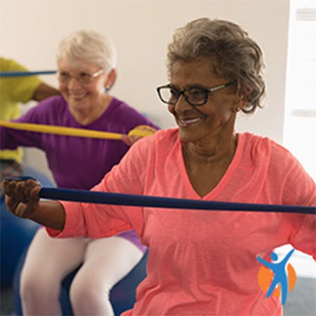 old women exercising