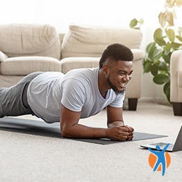 Man demonstrating how to do a plank