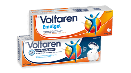 Voltarol packshots consist of emulgel and emulgel 12h