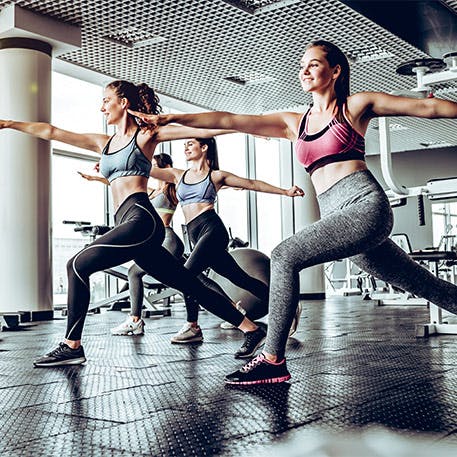 group of women exercising