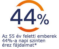 Az 55 év feletti emberek 44%-a napi szinten érez fájdalmat Az 55 év feletti emberek 44%-a napi szinten érez fájdalmat
