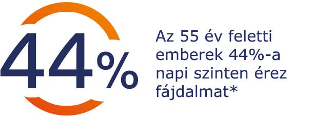 Az 55 év feletti emberek 44%-a napi szinten érez fájdalmat Az 55 év feletti emberek 44%-a napi szinten érez fájdalmat