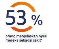 53% orang menjelaskan nyeri mereka sebagai sakit