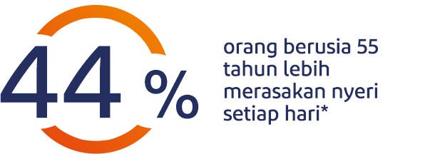 44% orang berusia 55 tahun lebih merasakan nyeri setiap hari