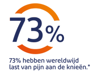 73% van onderzochten gebieden wereldwijd hebben last van pijn aan de knieen.*