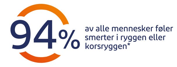 94 % opplever smerter i nedre rygg