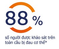 Khảo sát cơn đau & triệu chứng đau 88% số người được khảo sát trên toàn cầu bị đau, các cơn đau làm ảnh hưởng đến cuộc sống