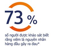 73% người biết rằng viêm là nguyên nhân hàng đầu gây đau