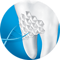 una imagen de dentífrico Sensodyne de colores azul y blanco