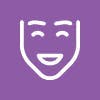 un dibujo de una cara contenta sobre el fondo morado un dibujo de una cara contenta sobre el fondo morado