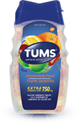 Bottle of TUMS Extra Strength Assorted Fruit 100ct