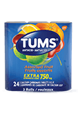 TUMS Extra-fort, fruits assortis, emballage de 3 rouleaux