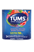 TUMS Extra-fort, baies assorties, emballage de 3 rouleaux