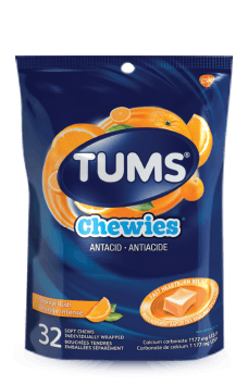 TUMS Chewies, orange intense, sac de 32 bouchées tendres