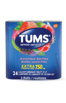 TUMS Extra-fort, baies assortis, emballage de 3 rouleaux