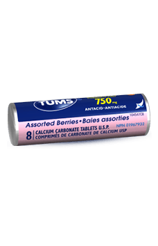 Single roll of TUMs Extra Strength Assorted Berries
