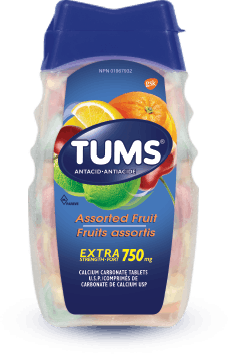 Bottle of Tums® extra strength assorted fruit
