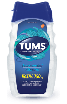 Flacon de Tums® Extra-fort Menthe – 100 comprimés