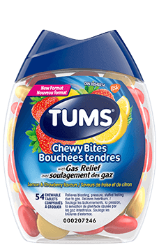 TUMS Chewy Bites with Gas Relief Lemon and Strawberry Flavour 54ct