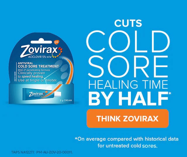 Zovirax cold sore cream square banner