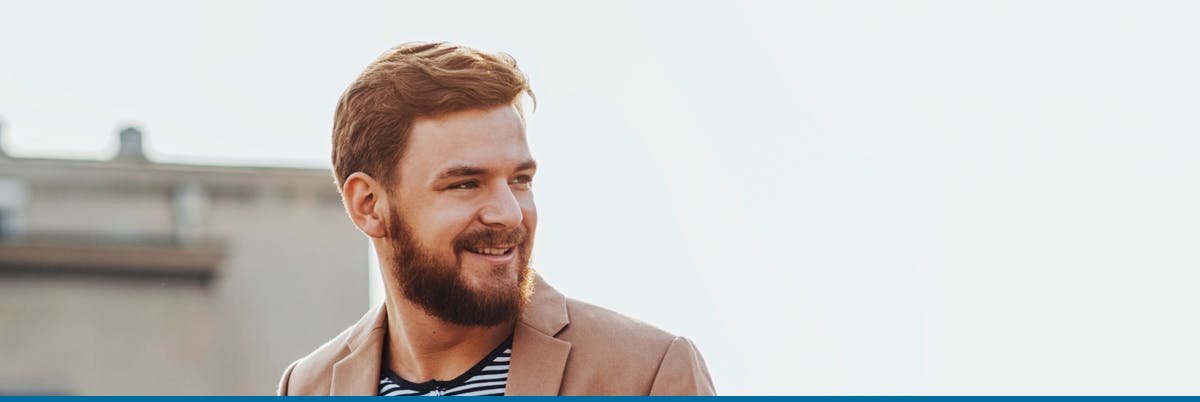 Man Smiling Outdoors Quit Smoking