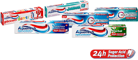 Aquafresh sugar acid protection toothpaste products