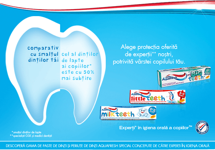 Comparativ cu smalţul dinţilor tăi, cel al dinţilor de lapte ai copiilor este cu 50% mai subţire.